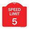Signmission Speed Regulation Sign Speed Limit 5 Mph, Red & White Aluminum Sign, 18" x 18", RW-1818-22876 A-DES-RW-1818-22876 - alternate 1